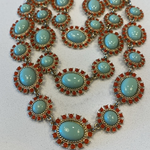 Talbots three strand enamel and stone necklace. - Picture 2 of 4